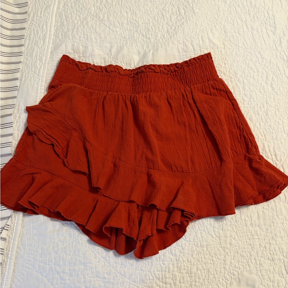 Women's Red Ruffle Shorts - Amazon